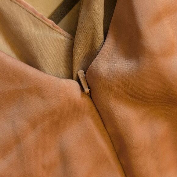 NWOT After Six Whisper Satin Maxi Dress Draped Tulip Gown Toasted Sugar Pink 14 - Picture 5 of 15